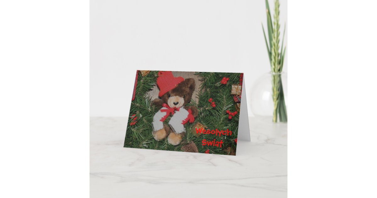 De Poolse Kerstkaart Draagt Op Kroon Feestdagen Kaart Zazzle Nl