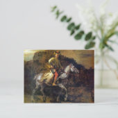 De Poolse Rider van Rembrandt Harmenszoon van Rijn Briefkaart (Staand voorkant)