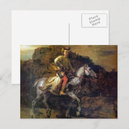 De Poolse Rider van Rembrandt Harmenszoon van Rijn Briefkaart (Voorkant / Achterkant)