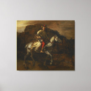 De Poolse Rider van Rembrandt van Rijn Canvas Afdruk