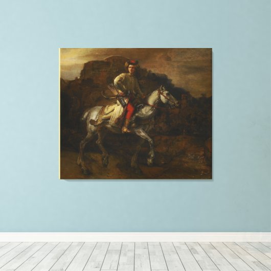 De Poolse Rider van Rembrandt van Rijn Canvas Afdruk (Insitu (Houten vloer))