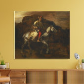 De Poolse Rider van Rembrandt van Rijn Canvas Afdruk (Insitu (Woonkamer))