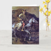 De Poolse Ruiter door Rembrandt Van Rijn Kaart (Gele Bloem)