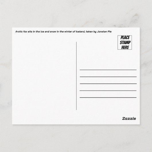 De Poolvos in Winter Wonderland Briefkaart (Achterkant)