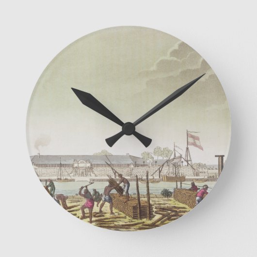 De poort in Batavia met Native Loggers, bord 50 Ronde Klok (Voorkant)