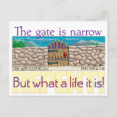 De poort is smal briefkaart (Voorkant)