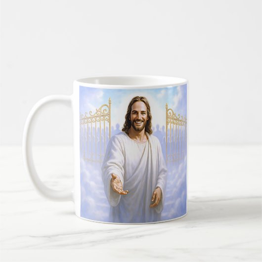 De poort van de hemel Jezus Koffiemok (Links)