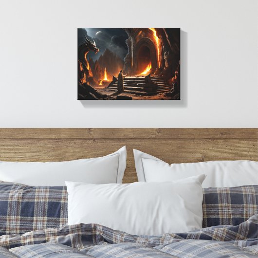 De poort van het vuurrijk: de confrontatie van een canvas afdruk (Insitu (Slaapkamer))