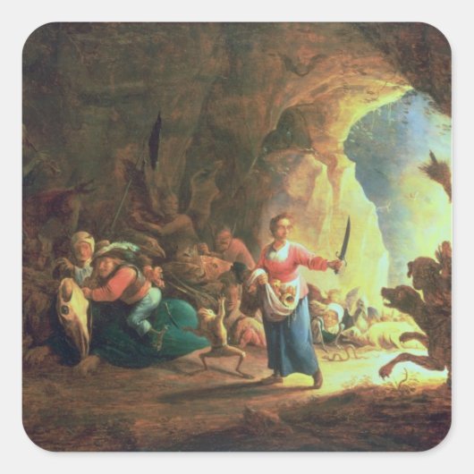 De poorten van Hades Vierkante Sticker (Voorkant)