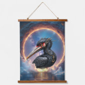 De Poortwachter – Fantasie vogel Hangend Wandkleed (Voorkant)