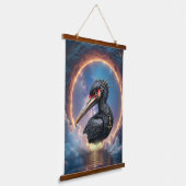 De Poortwachter – Fantasie vogel Hangend Wandkleed (Gebogen)