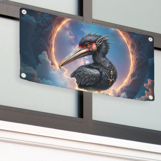 De Poortwachter – Fantasie vogel Spandoek (Buitenkant Gebouw)
