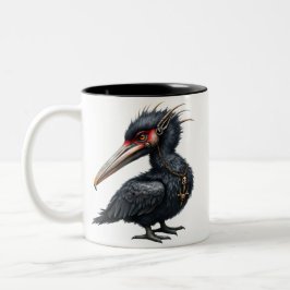 De Poortwachter – Fantasie vogel Tweekleurige Koffiemok