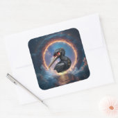 De Poortwachter – Fantasie vogel Vierkante Sticker (Envelop)