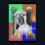 De Pop-Art Amelia Poster<br><div class="desc">Ik herinner me dat Amelia Earhart in 1937 verdween. De wereld leek nogal versnipperd. Hier zit ze in haar bril met kleine pop-art afbeeldingen om het poster te laten samensmelten. Spunky als Amelia</div>