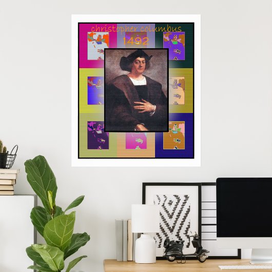 De Pop Art Christoffel Columbus Poster (Thuiskantoor)