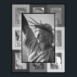 De Pop Art Lady Liberty Poster<br><div class="desc">We hielden de Pop Art afbeeldingen,  die het centrale portret weergeven,  in zwart-wit tot creëer harmonie. P.S.-Franse beeldhouwer Bartholdi,  die het beeld heeft gemaakt,  baseerde het gezicht van de vrijheid op dat van zijn moeder!</div>