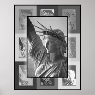 De Pop Art Lady Liberty Poster