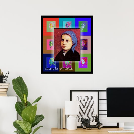 De Pop Art Saint Bernadette Poster (Thuiskantoor)