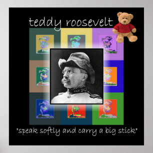 De Pop Art Teddy Roosevelt Poster