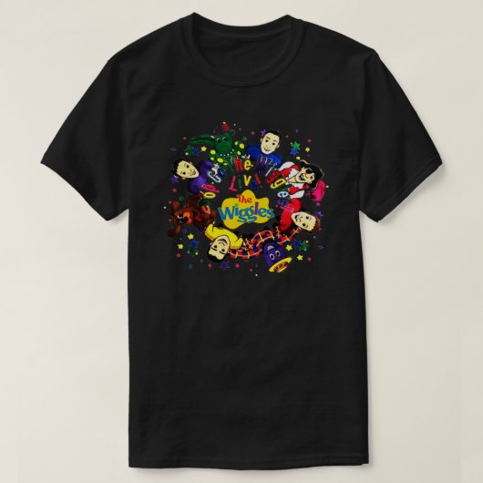 De pop gaat de kronkelen live! De Wiggles Friends T-shirt (Design voorkant)