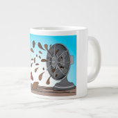 De pop heeft de ventilator geraakt grote koffiekop (Voorkant rechts)