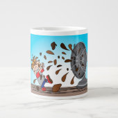 De pop heeft de ventilator geraakt grote koffiekop (Voorkant)