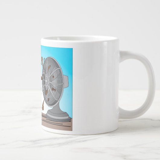 De pop heeft de ventilator geraakt grote koffiekop (Rechts)