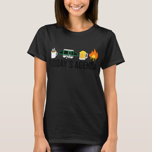 De Pop van de Camping Coffee van vandaag op Camper T-shirt (Voorkant)