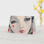 De pop van het de narrenhart van de koningin kaart (Gele Bloem)