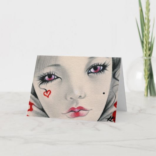 De pop van het de narrenhart van de koningin kaart (Voorkant)