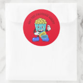 de popcorn er klaar voor ronde sticker (Tas)