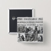 De Popish Damnable Vierkante Button 5,1 Cm (Voorkant /achterkant)