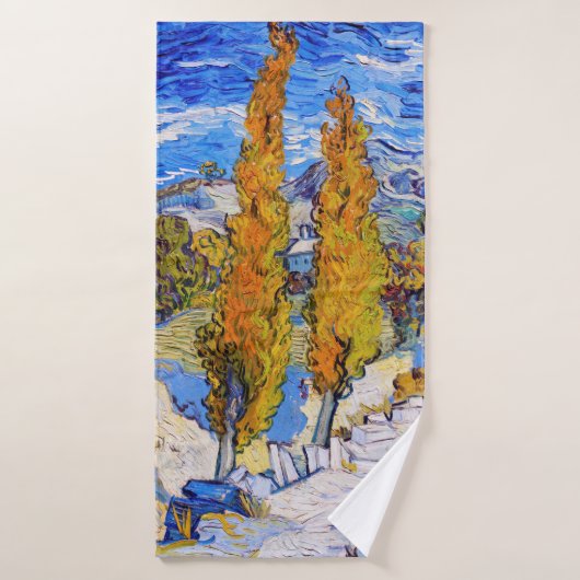 De poplars op Saint-Rémy, Van Gogh Badhanddoek (Badhanddoek)