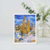 De poplars op Saint-Rémy, Van Gogh Briefkaart (Staand voorkant)