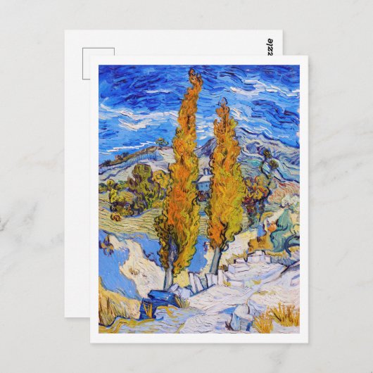 De poplars op Saint-Rémy, Van Gogh Briefkaart (Voorkant / Achterkant)
