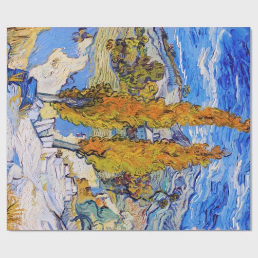 De poplars op Saint-Rémy, Van Gogh Cadeaupapier (Vlak)