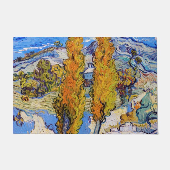 De poplars op Saint-Rémy, Van Gogh Deurmat (Voorkant)