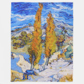 De poplars op Saint-Rémy, Van Gogh Fleece Deken (Voorkant)