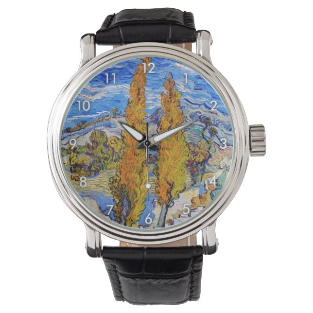 De poplars op Saint-Rémy, Van Gogh Horloge (Voorkant)