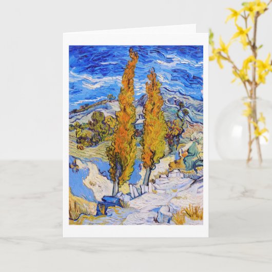 De poplars op Saint-Rémy, Van Gogh Kaart (Gele Bloem)