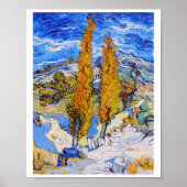 De poplars op Saint-Rémy, Van Gogh Poster (Voorkant)