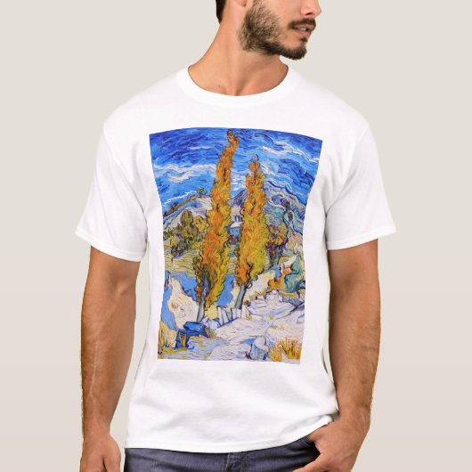 De poplars op Saint-Rémy, Van Gogh T-shirt (Voorkant)