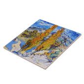 De poplars op Saint-Rémy, Van Gogh Tegeltje (Zijkant)