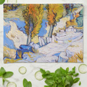 De poplars op Saint-Rémy, Van Gogh Theedoek (Gevouwen)