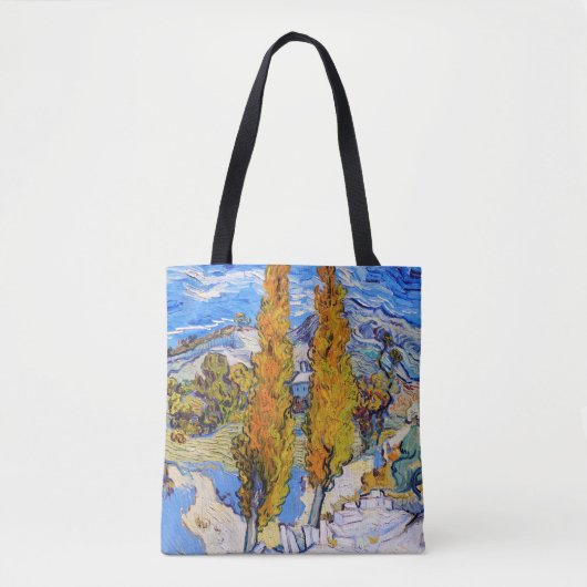 De poplars op Saint-Rémy, Van Gogh Tote Bag (Voorkant)