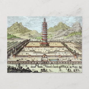 De Porcelain Tower van Nanking, bord 12 van 'Ent Briefkaart