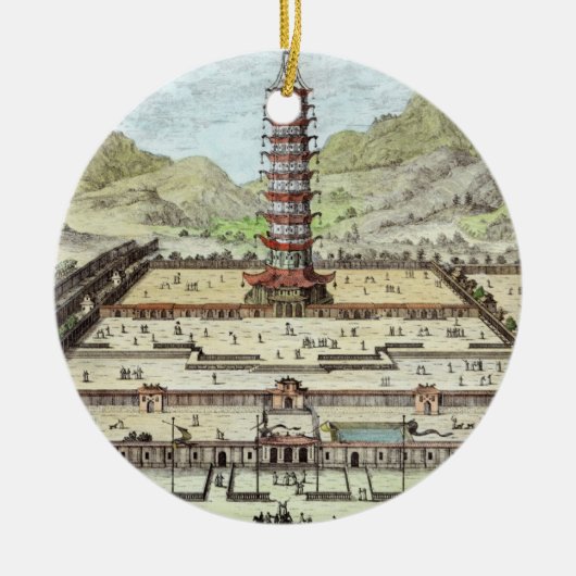 De Porcelain Tower van Nanking, bord 12 van 'Ent Keramisch Ornament (Voorkant)