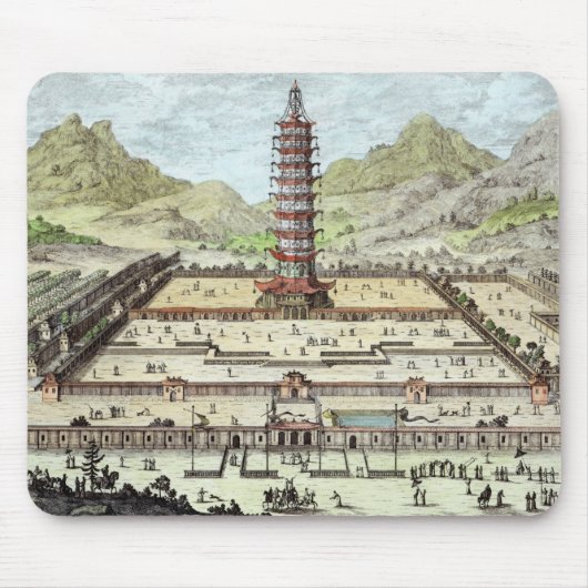 De Porcelain Tower van Nanking, bord 12 van 'Ent Muismat (Voorkant)