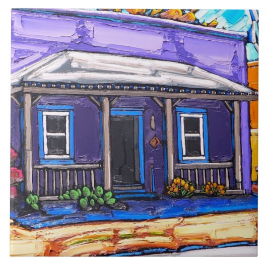 De "Porch for Rest, Tucson Barrio"-tegel Tegeltje (Voorkant)